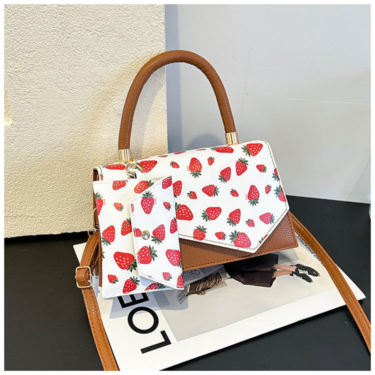 Strawberry Square Bag Casual Commuter Crossbody Bag