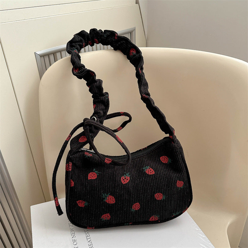 Casual Trendy Small Square Bag Corduroy Versatile Commuter Shoulder Bag