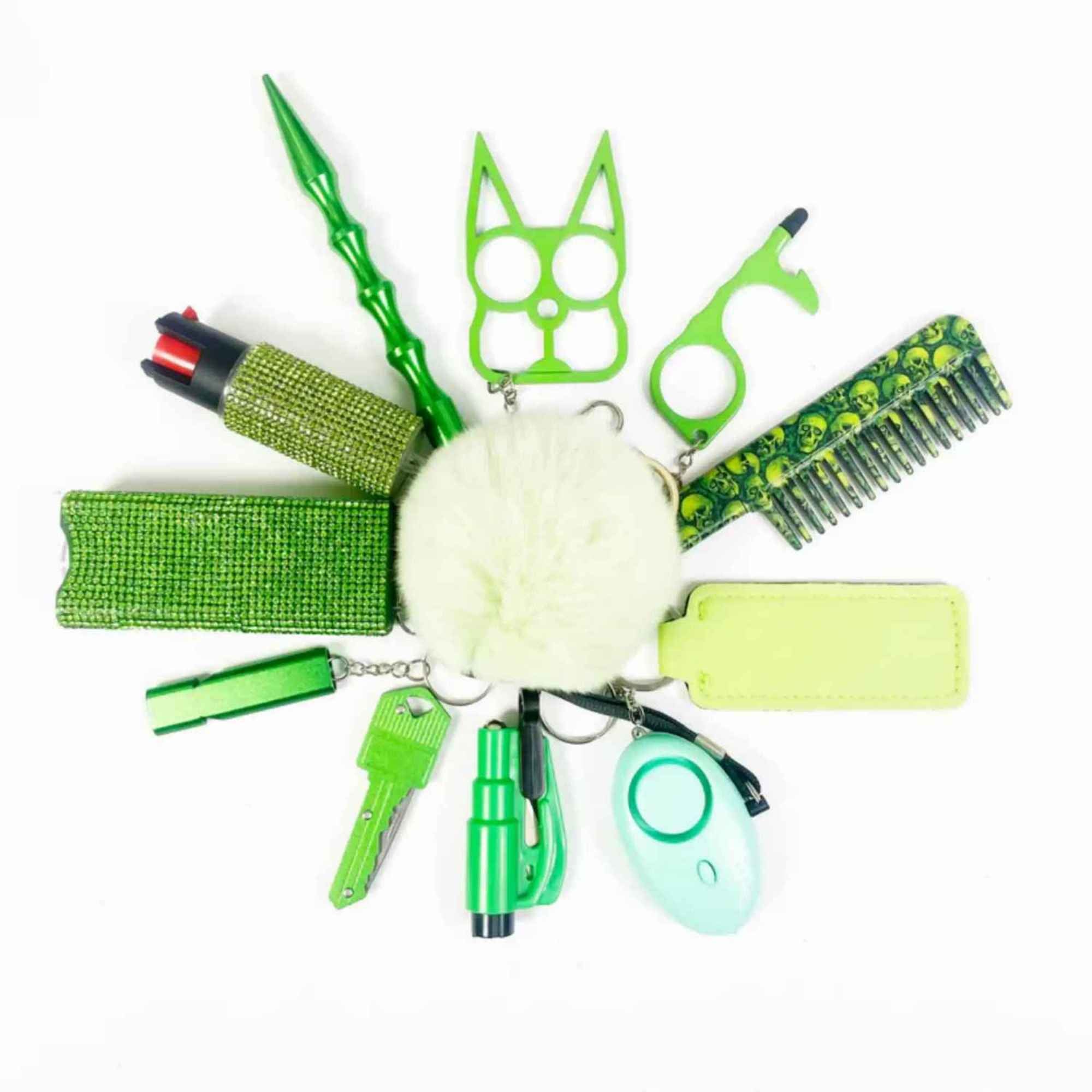 12PCS Safety Keychain Set - Multiple Colors