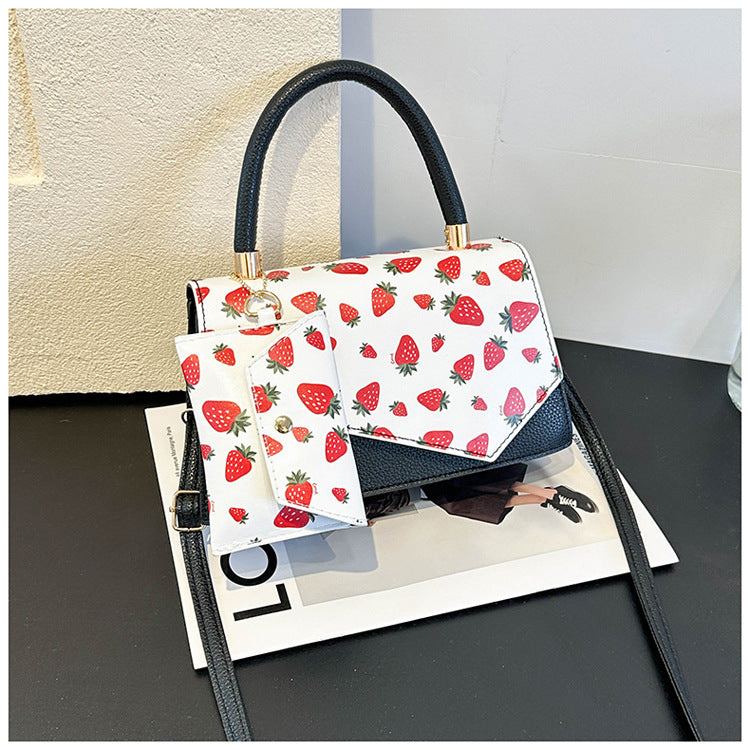 Strawberry Square Bag Casual Commuter Crossbody Bag