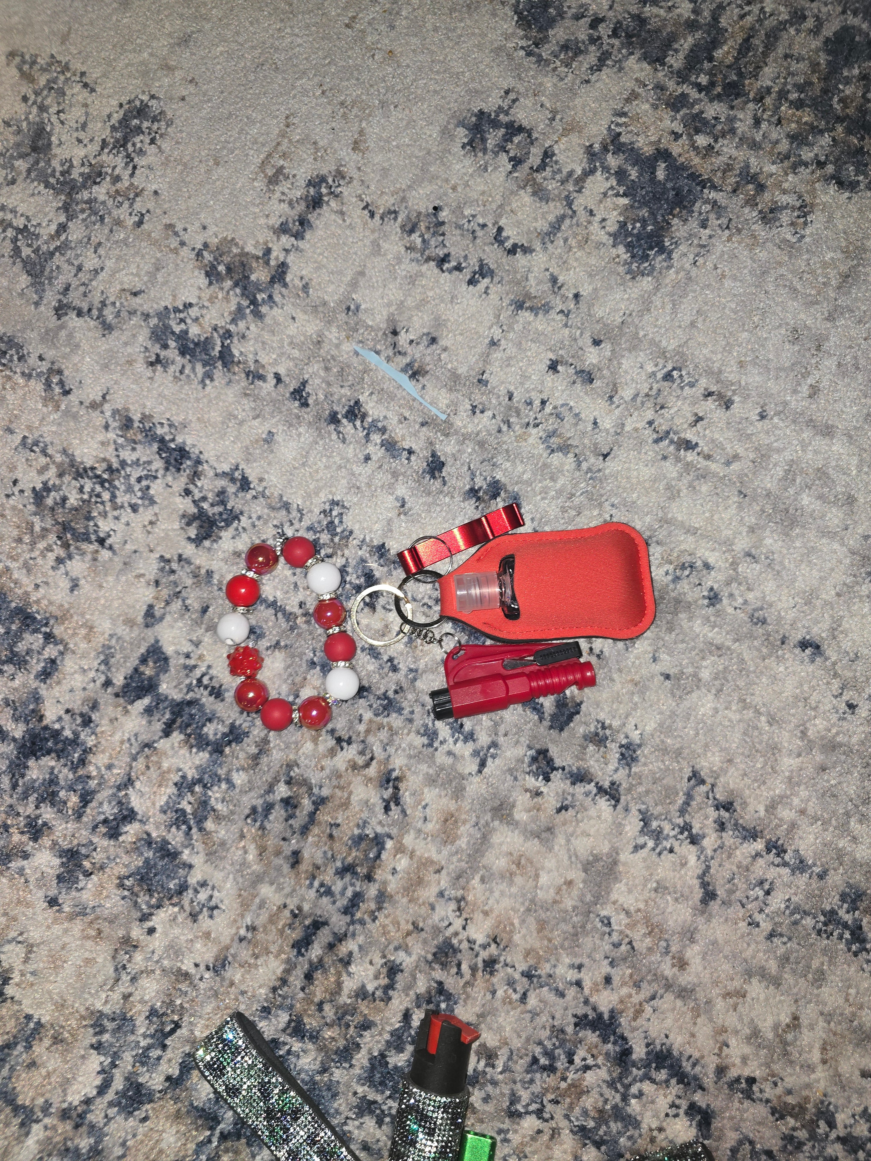 Red heart safety/self defense keychain
