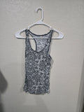 Gray and white tank top