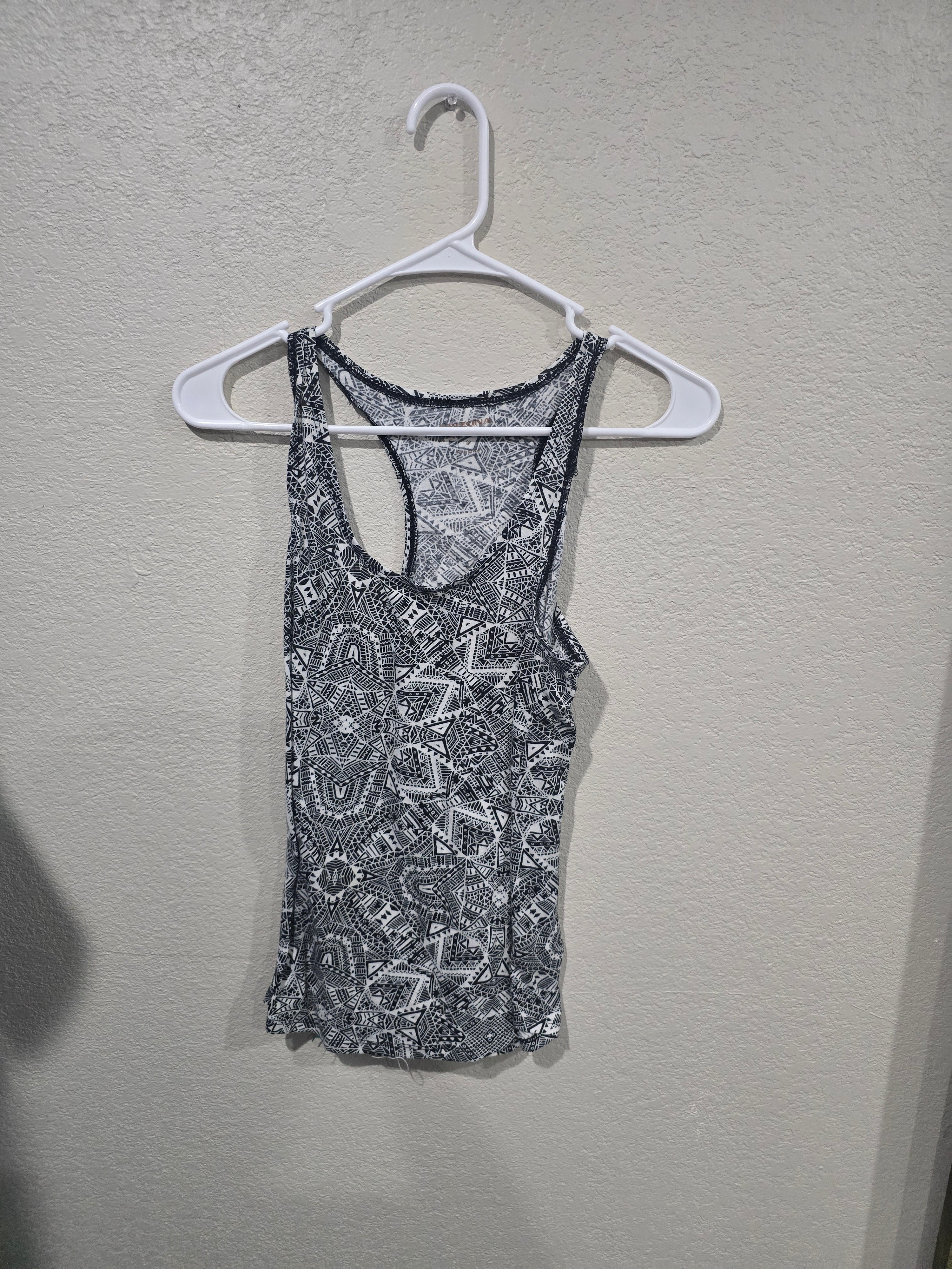 Gray and white tank top