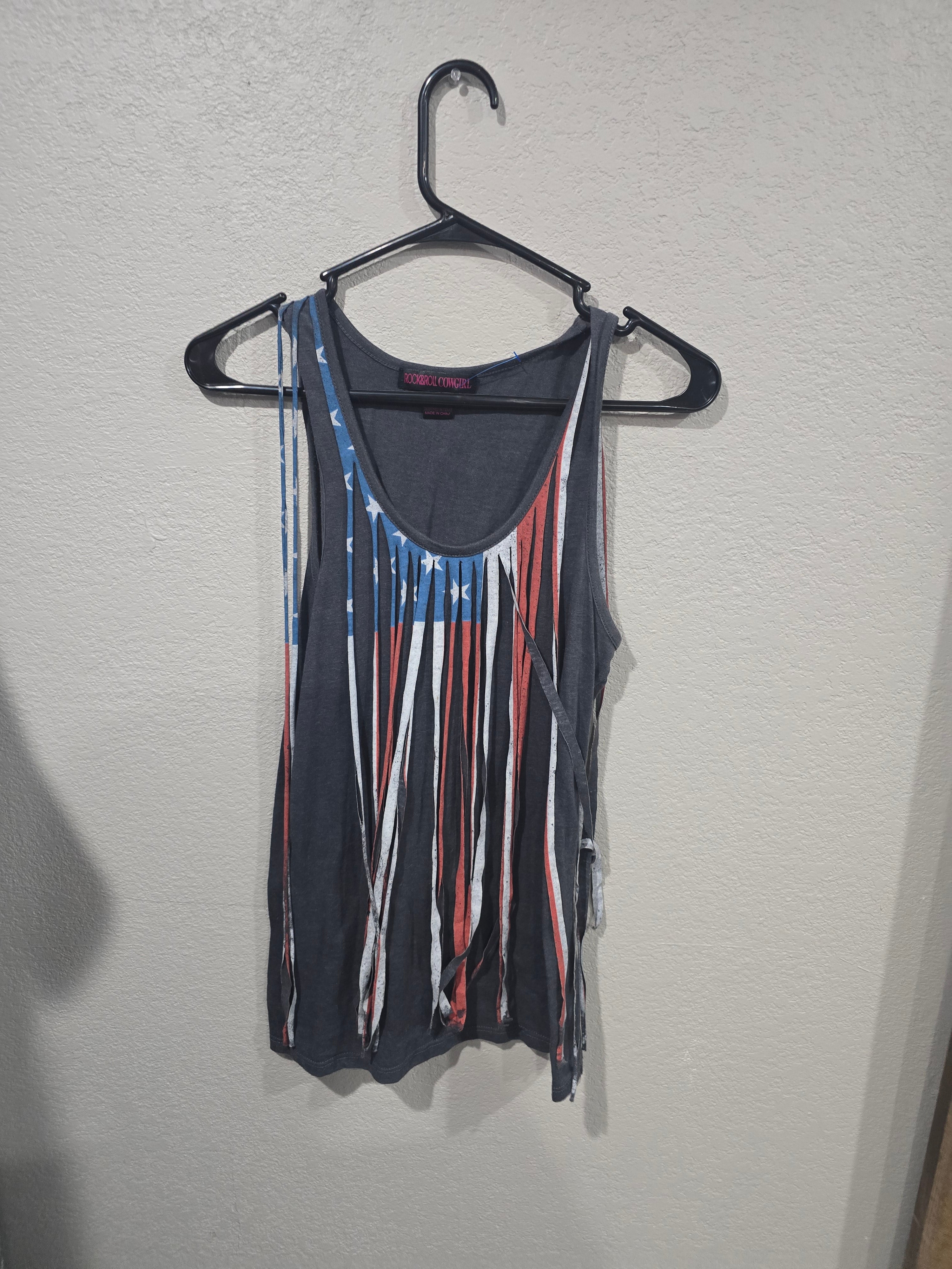 Cowgirl tank top American flag