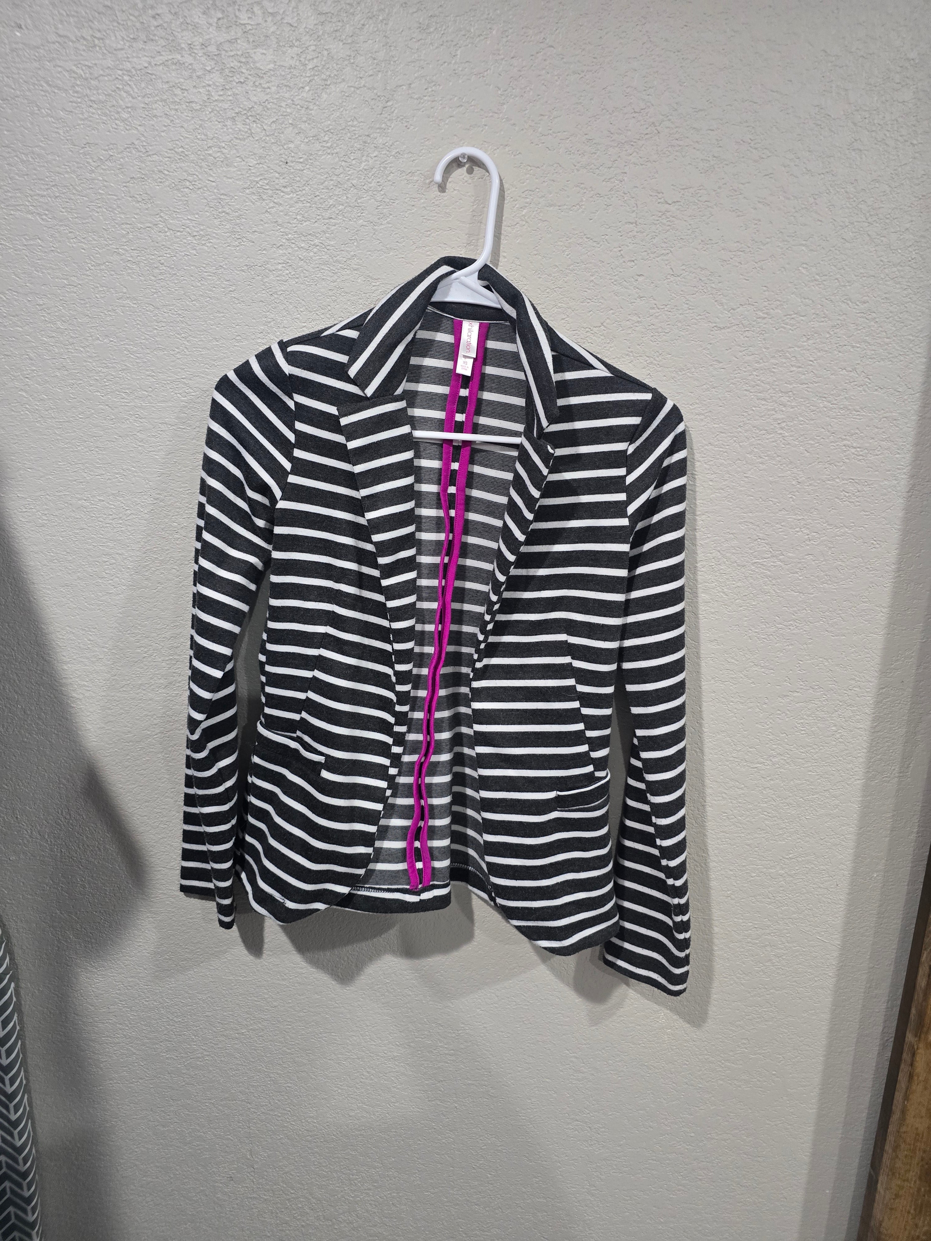 Black stripped dress coat