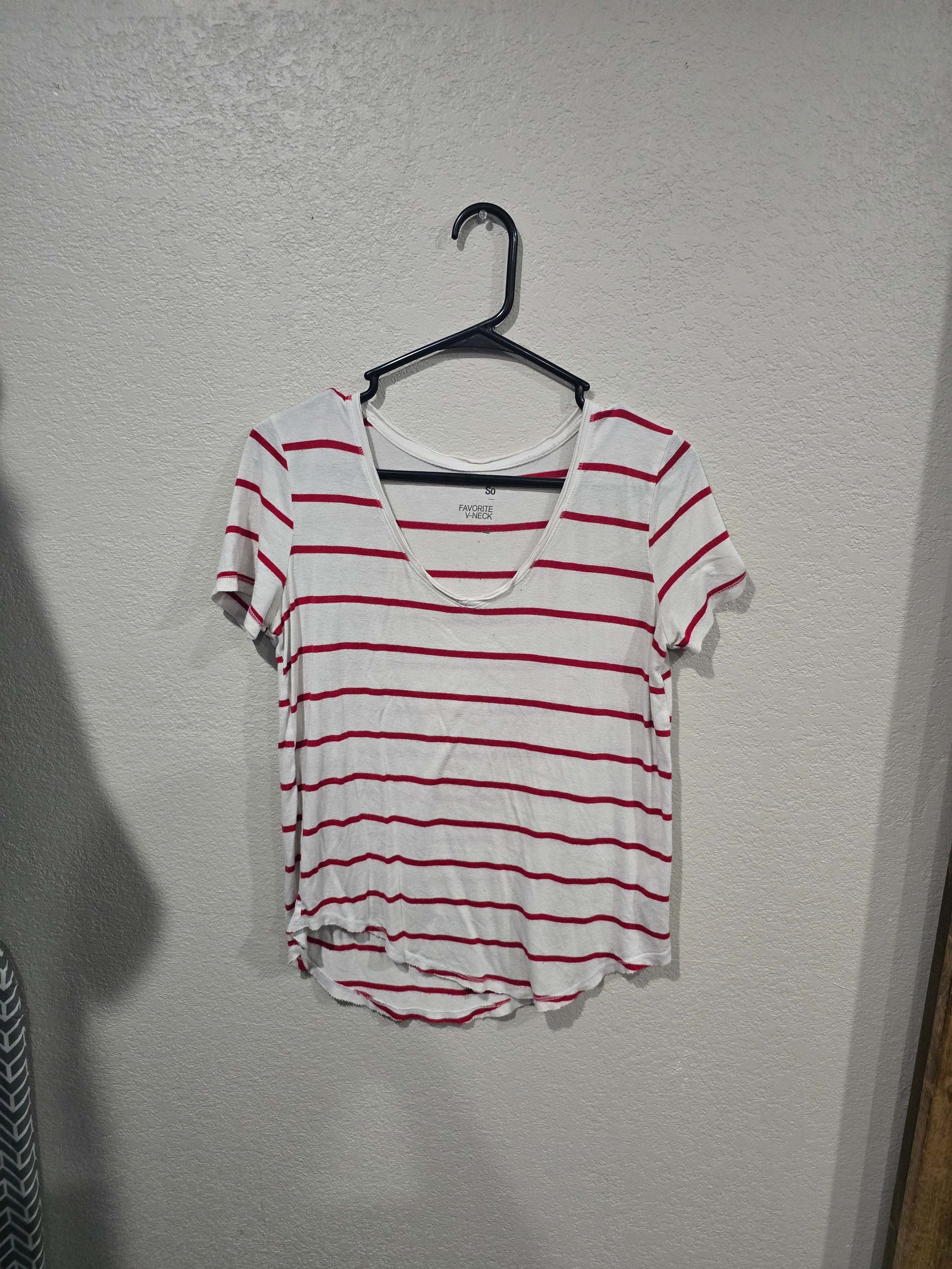 Red and white striped shirt