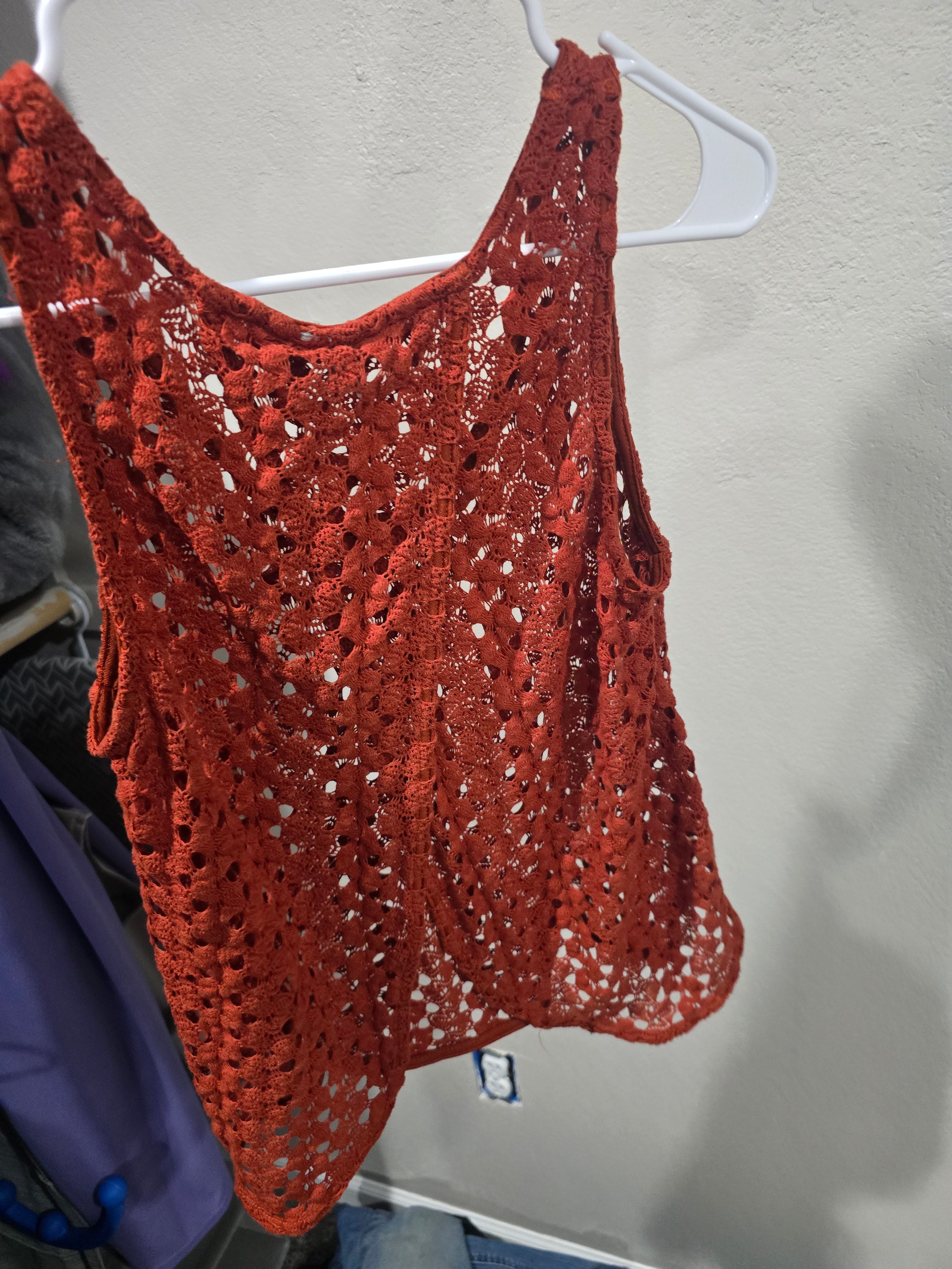 See through burgendy shirt open back