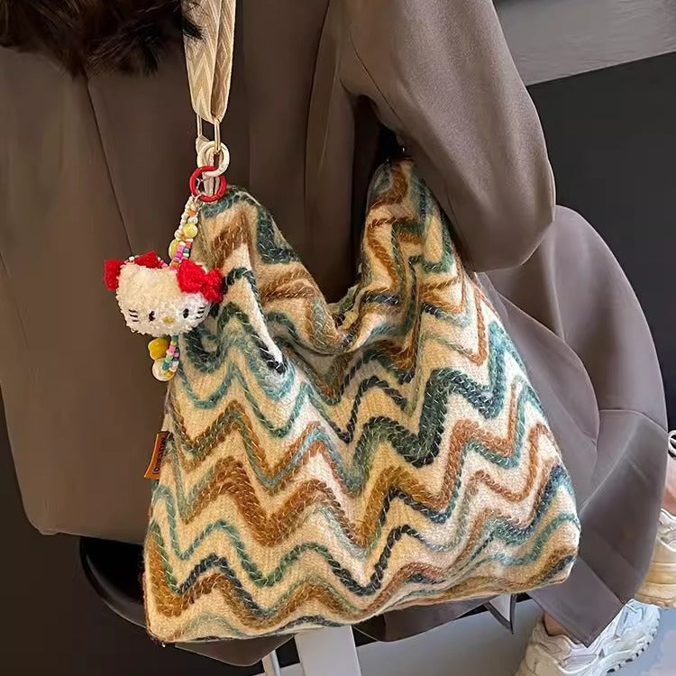 Womens Casual Ethnic-Style Embroidered Crossbody Shoulder Bag