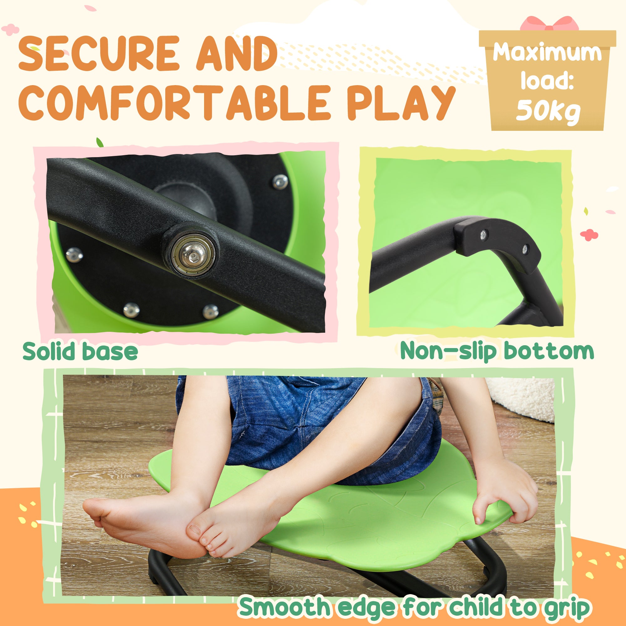 Elephant-Shaped Spinning Chair For Autism, 3-6 Years, Green