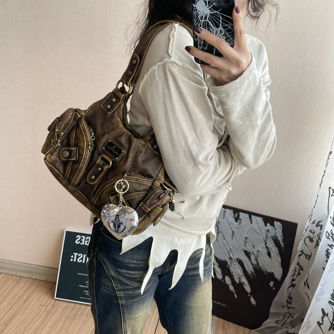 Cute Leopard-Print Post-Apocalyptic DIY Sassy One-Shoulder Bag