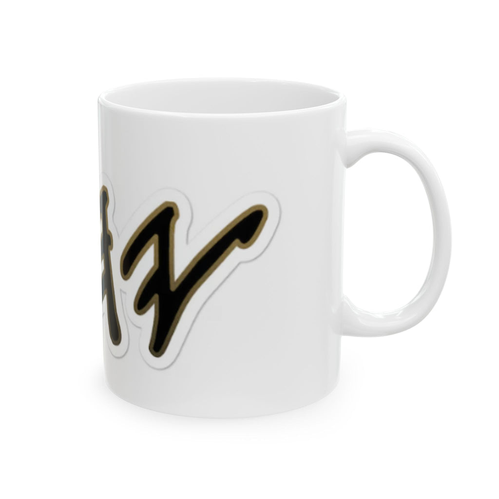 Ceramic Mug — Black & Gold Design (11oz, 15oz) yahuah