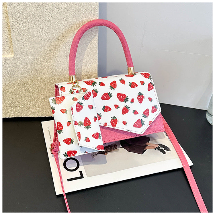 Strawberry Square Bag Casual Commuter Crossbody Bag
