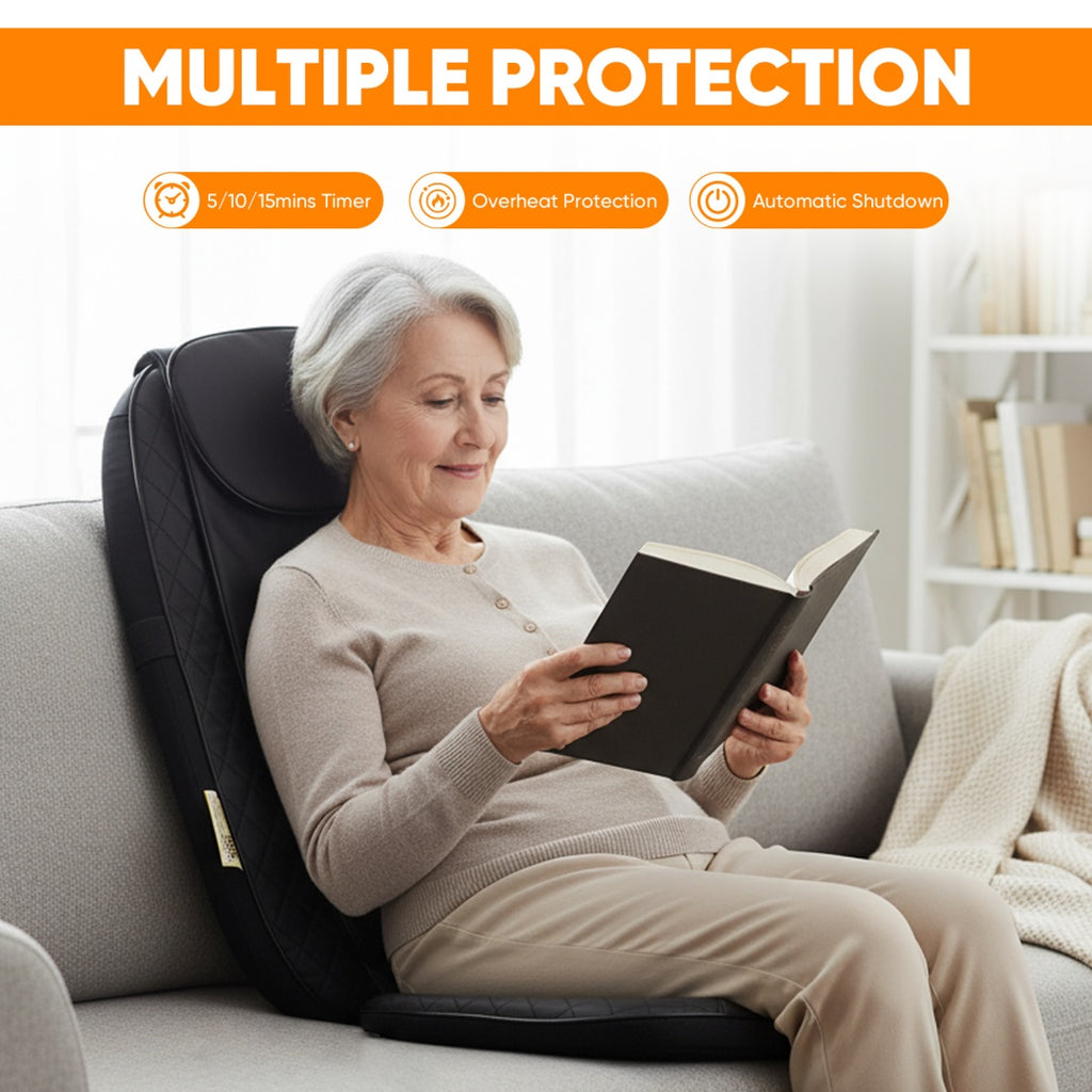 Back Massagers, Vibrating Heating Pad For Back, Massage Chair Pad For Pain Relief Deep Tissue