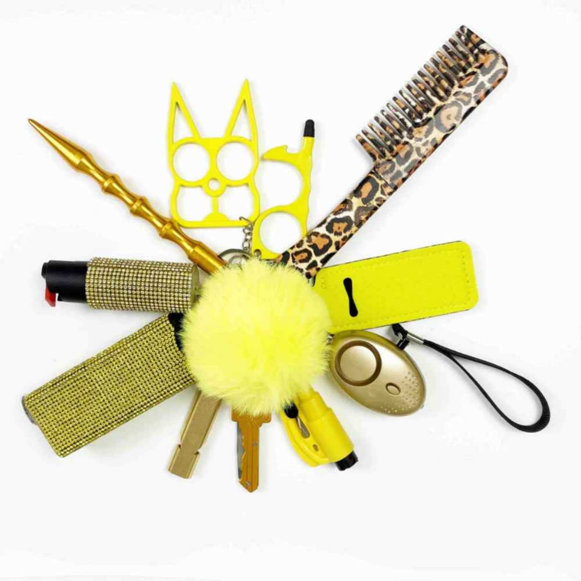 12PCS Safety Keychain Set - Multiple Colors