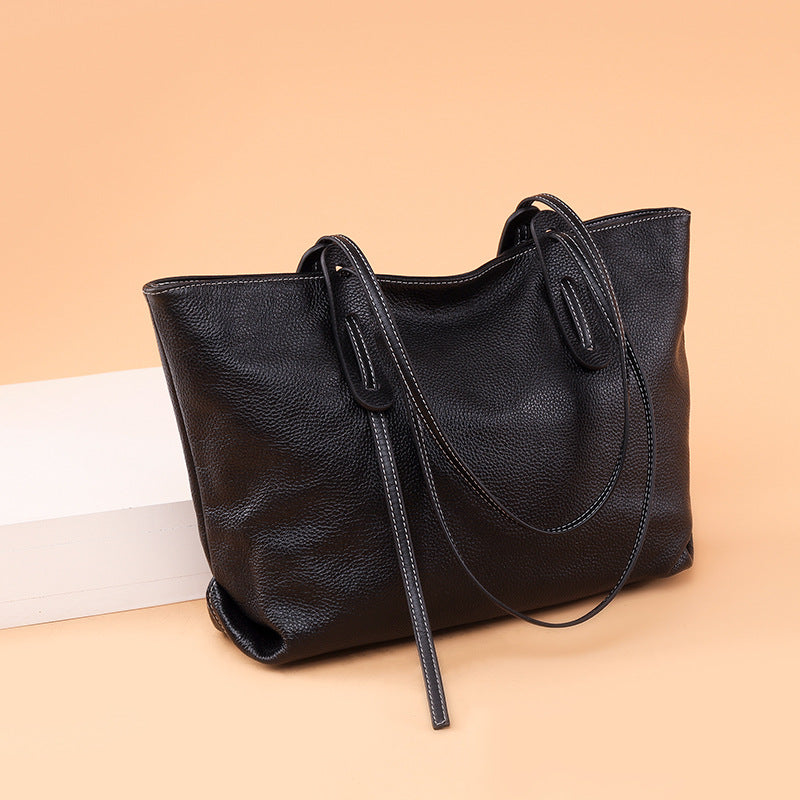 European And American Casual Top Layer Cowhide Handbag