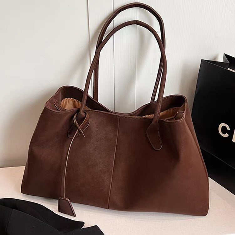 Retro Matte Large-Capacity Tote Bag