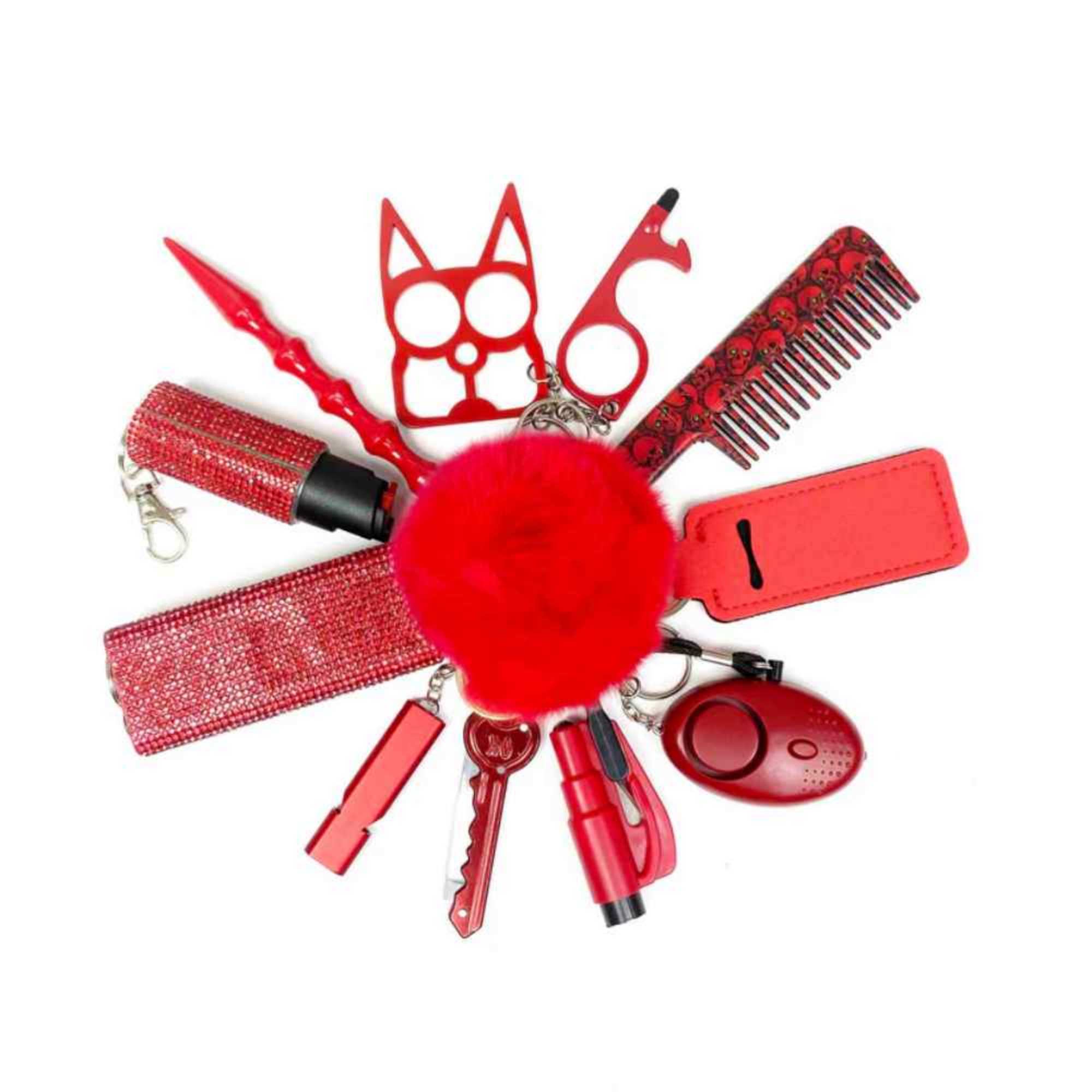 12PCS Safety Keychain Set - Multiple Colors