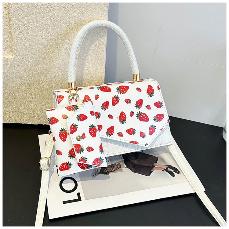 Strawberry Square Bag Casual Commuter Crossbody Bag