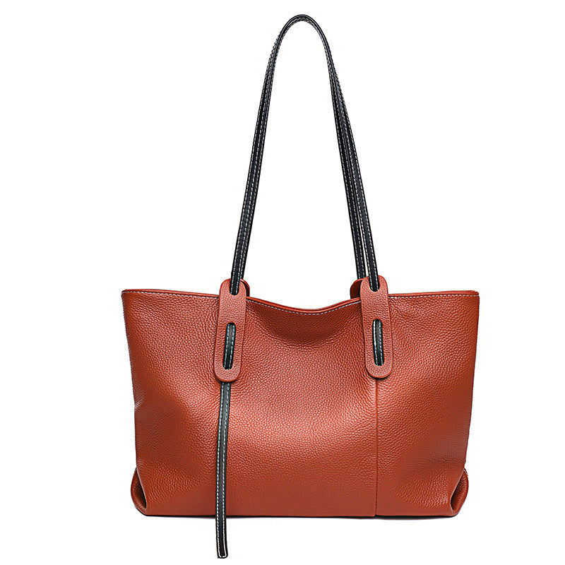 European And American Casual Top Layer Cowhide Handbag