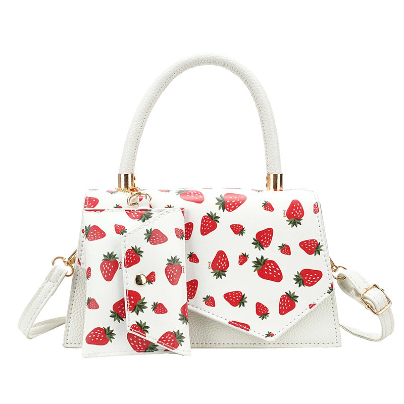 Strawberry Square Bag Casual Commuter Crossbody Bag