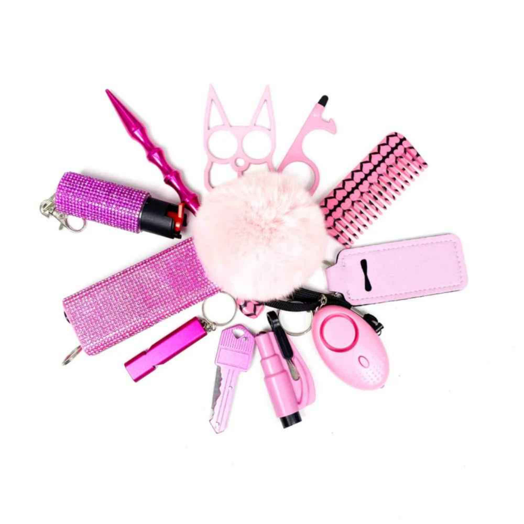 12PCS Safety Keychain Set - Multiple Colors