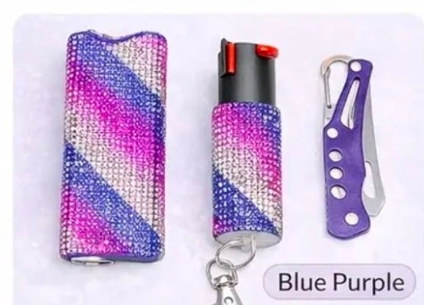 Blue moon safety/self defense keychain set